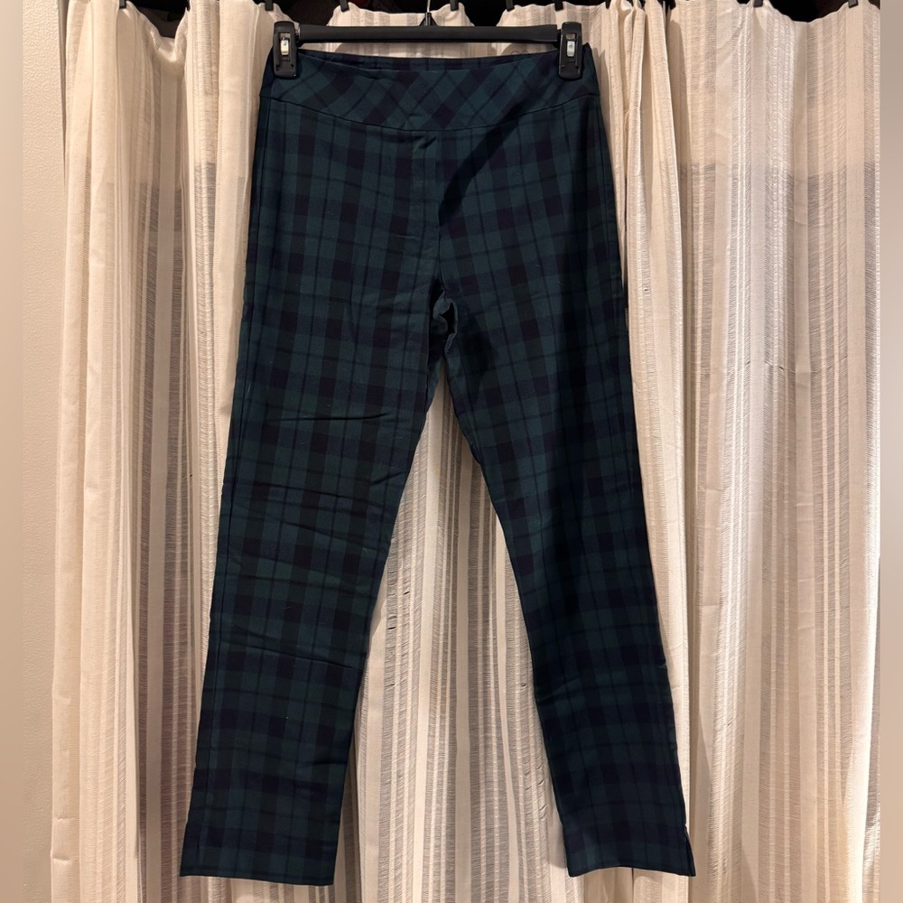 Plaid Trousers in Blue and Green